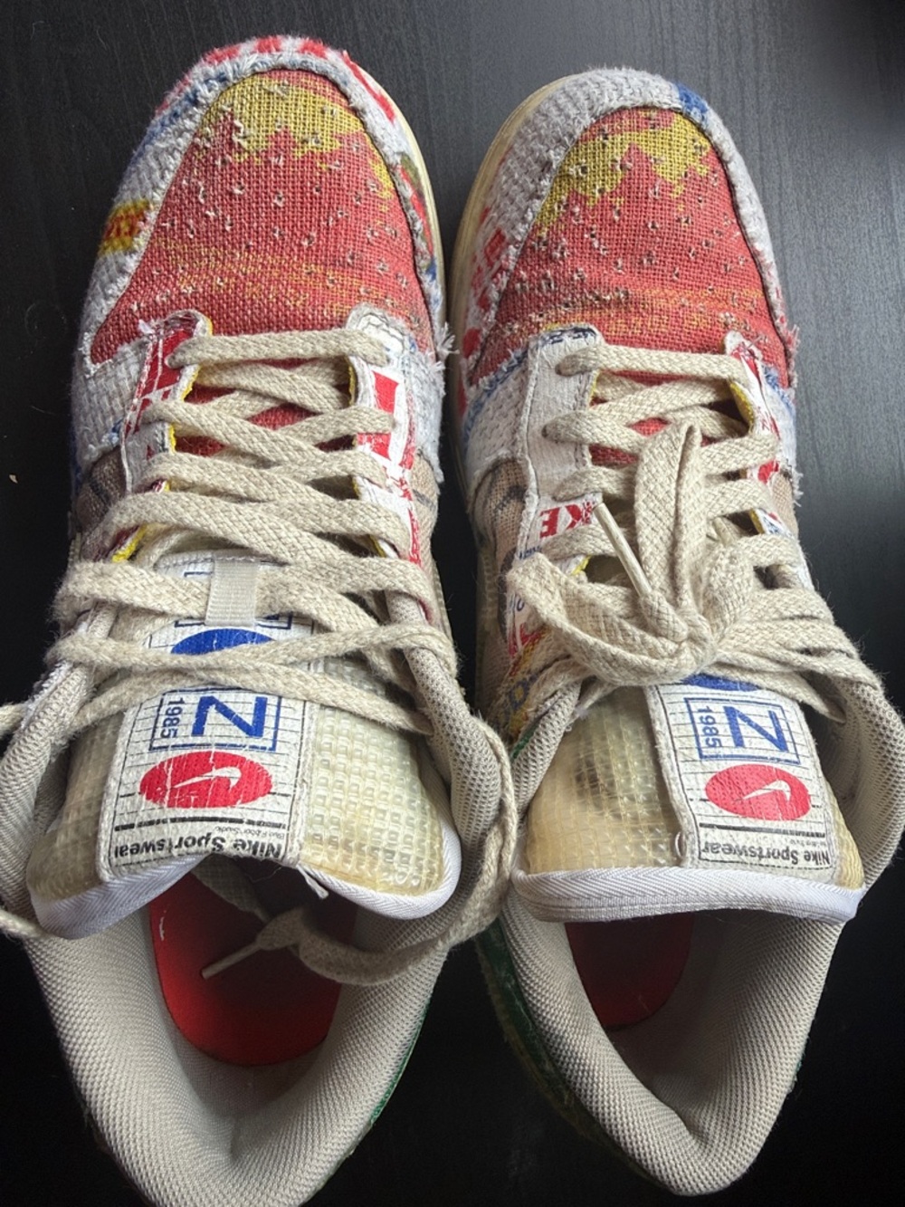 Nike Multicolor Canvas Sneakers with Red and Yellow Accent